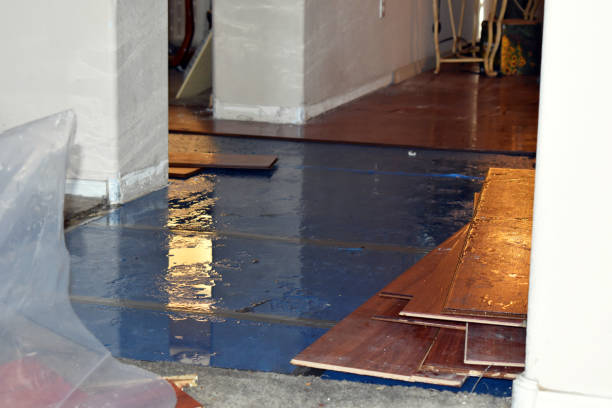 Professional Water Damage Restoration technician working in Oquossoc, ME